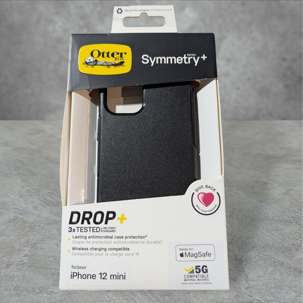 T6. OtterBox Symmetry+ MagSafe Case‎ for iPhone 12 mini - Black